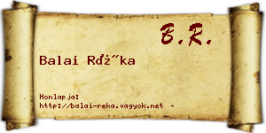 Balai Réka névjegykártya